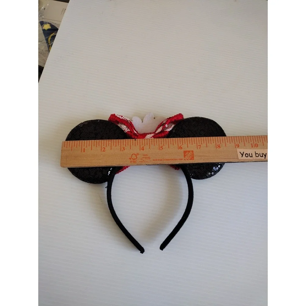 Minnie Mouse Inspired Sequins Studs Bow‎ Ears Headband Polka Dot new